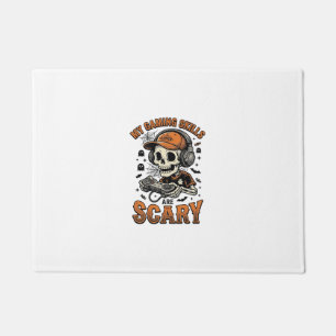 Scary Gamer Skeleton Vintage Halloween Shirt Desig Doormat