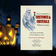 Scary Ghost Costume Cocktail Halloween Party