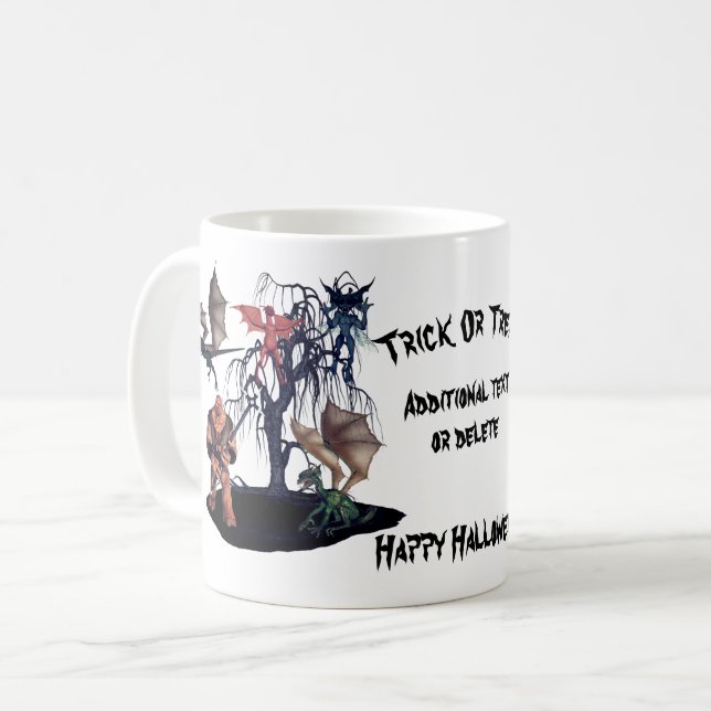 Scary Goblins Monsters Halloween Personalised Coffee Mug (Front Left)