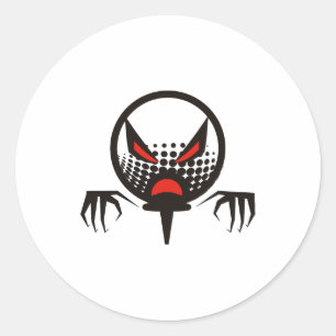 Scary Golf Halloween group graveyard Classic Round Sticker