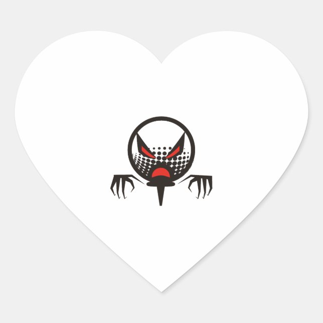 Scary Golf Halloween group graveyard Heart Sticker (Front)
