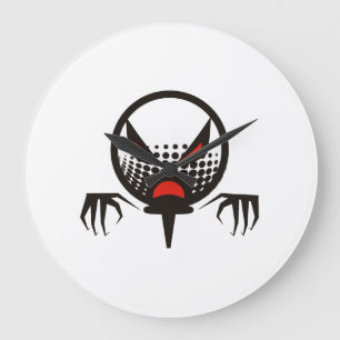 Scary Golf Halloween group graveyard Large Clock