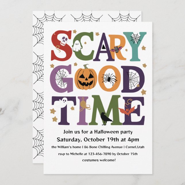 Scary Good Time Halloween Party Invitation (Front/Back)