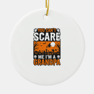 Scary Grandpa Vintage Halloween Shirt Design_1 Ceramic Ornament