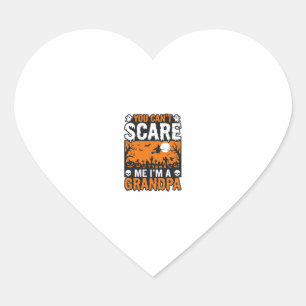 Scary Grandpa Vintage Halloween Shirt Design_1 Heart Sticker