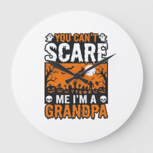 Scary Grandpa Vintage Halloween Shirt Design_1 Large Clock