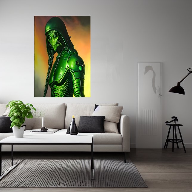 Scary green alien  | AI Art  Poster (Creator Uploaded)