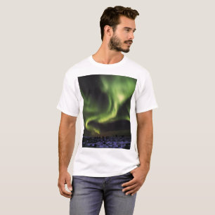 Scary green Aurora borealis sky in Iceland T-Shirt
