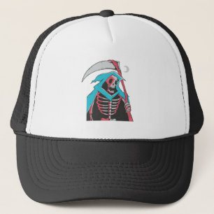 Scary Grim Reaper Halloween Costume Trucker Hat