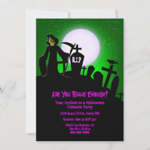Scary Grim Reaper Halloween Party Invitation