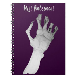 Scary gruesome monster gnarled hand notebook