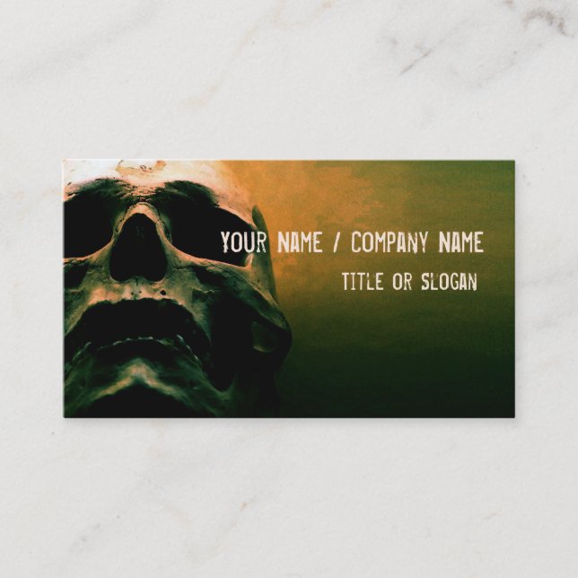 Scary grunge cool skull business card (Front)