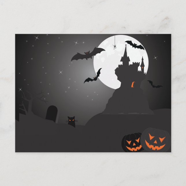 Scary Halloween Bacground Postcard (Front)