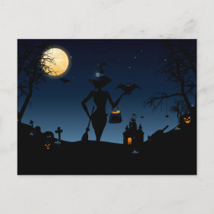 Scary Halloween Bacground Postcard