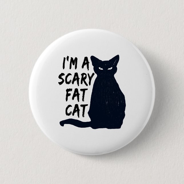 Scary Halloween Black Cat Design graphic 6 Cm Round Badge (Front)