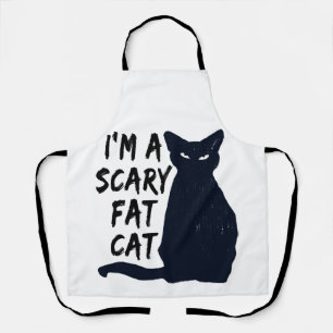 Scary Halloween Black Cat Design graphic Apron