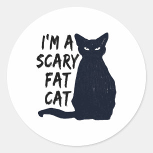 Scary Halloween Black Cat Design graphic Classic Round Sticker