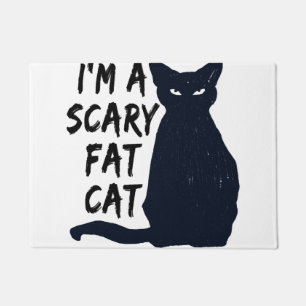 Scary Halloween Black Cat Design graphic Doormat