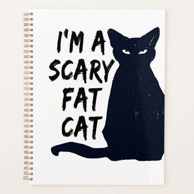 Scary Halloween Black Cat Design graphic Planner (Front)