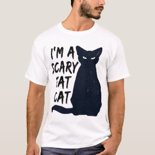 Scary Halloween Black Cat Design graphic T-Shirt