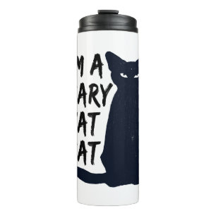 Scary Halloween Black Cat Design graphic Thermal Tumbler