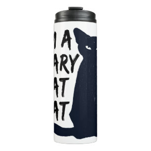 Scary Halloween Black Cat Design graphic Thermal Tumbler