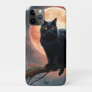 Scary Halloween Black Cat Moonlight,  iPhone 11 Pro Case