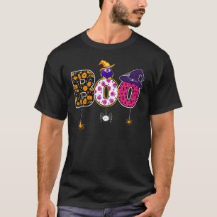 Scary Halloween Boo Owl Witch Hat Spider Halloween T-Shirt