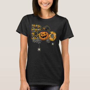 Scary Halloween Boo Owl With Spider Bat Pumpkin T-Shirt