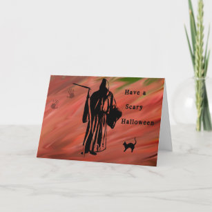 Scary Halloween Card with Grim Reaper