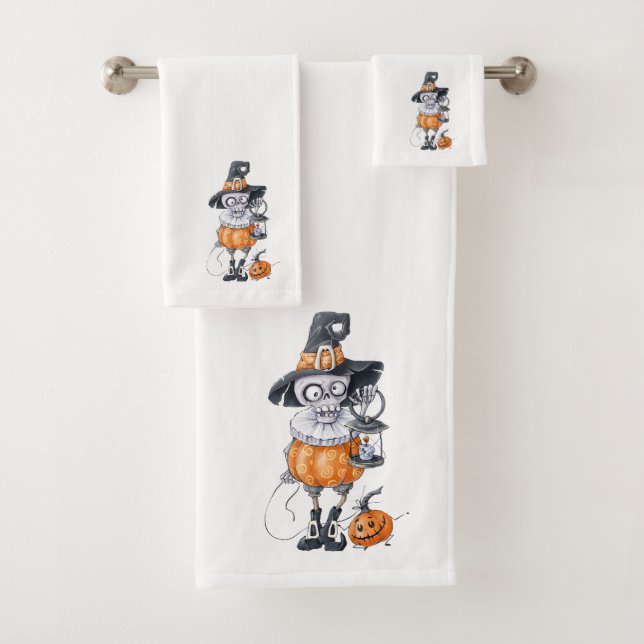 Scary Halloween Character Bath Towel Set (Insitu)