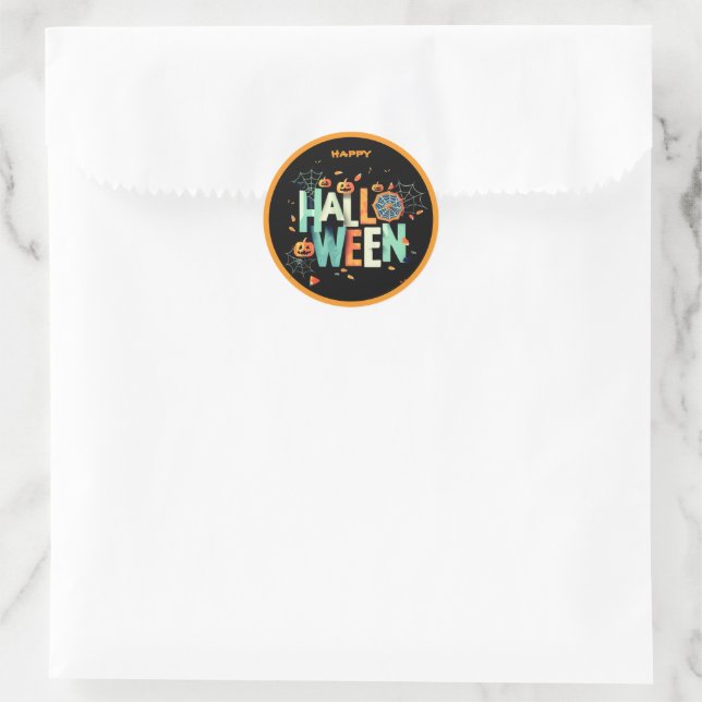 Scary Halloween Classic Round Sticker (Bag)