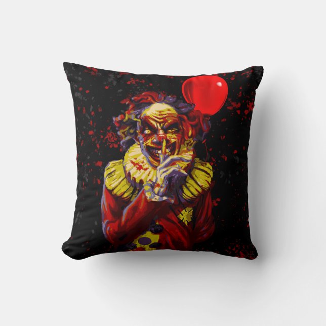 Scary Halloween Clown Costume Party Cushion (Front)