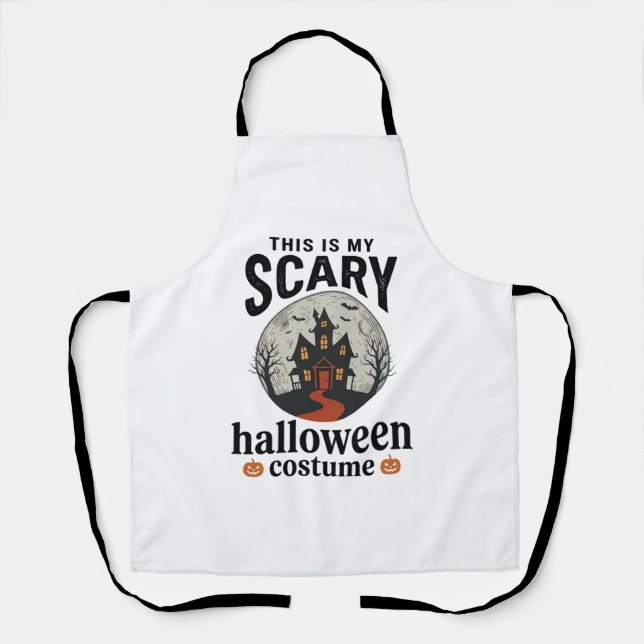 Scary Halloween Costume Haunted House Vector Desig Apron (Front)