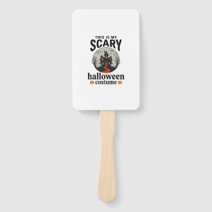 Scary Halloween Costume Haunted House Vector Desig Hand Fan