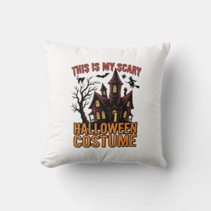 Scary Halloween Costume Haunted House Vintage Shir Cushion
