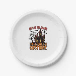 Scary Halloween Costume Haunted House Vintage Shir Paper Plate