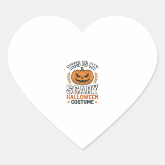 Scary Halloween Costume Pumpkin Vintage Vector Des Heart Sticker