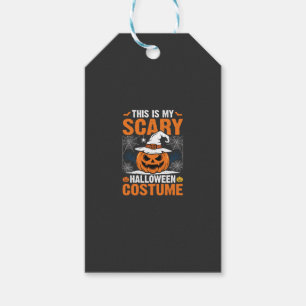 Scary Halloween Costume Pumpkin Witch Hat Design_1 Gift Tags