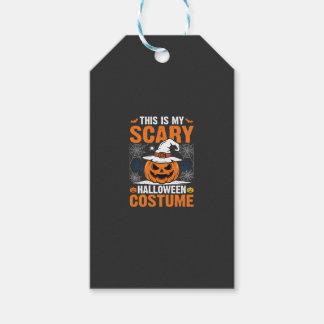 Scary Halloween Costume Pumpkin Witch Hat Design_1 Gift Tags