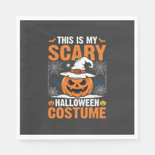Scary Halloween Costume Pumpkin Witch Hat Design_1 Napkin