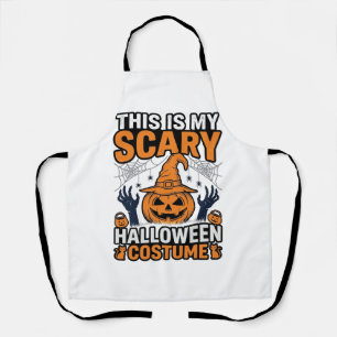 Scary Halloween Costume Pumpkin Witch Hat Shirt_1 Apron