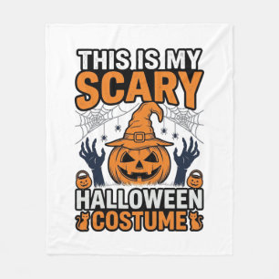Scary Halloween Costume Pumpkin Witch Hat Shirt_1 Fleece Blanket
