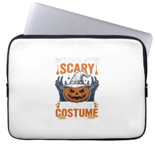 Scary Halloween Costume Pumpkin Witch Hat Shirt_1 Laptop Sleeve
