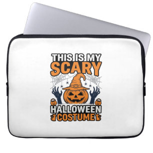 Scary Halloween Costume Pumpkin Witch Hat Shirt_1 Laptop Sleeve