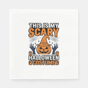 Scary Halloween Costume Pumpkin Witch Hat Shirt_1 Napkin