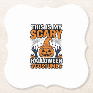 Scary Halloween Costume Pumpkin Witch Hat Shirt_1 Paper Coaster