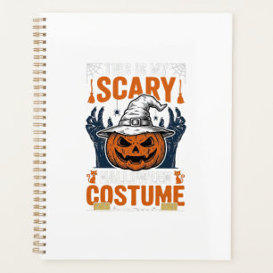 Scary Halloween Costume Pumpkin Witch Hat Shirt_1 Planner
