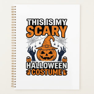 Scary Halloween Costume Pumpkin Witch Hat Shirt_1 Planner