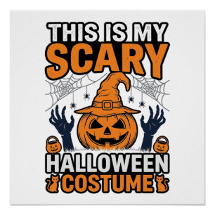 Scary Halloween Costume Pumpkin Witch Hat Shirt_1 Poster